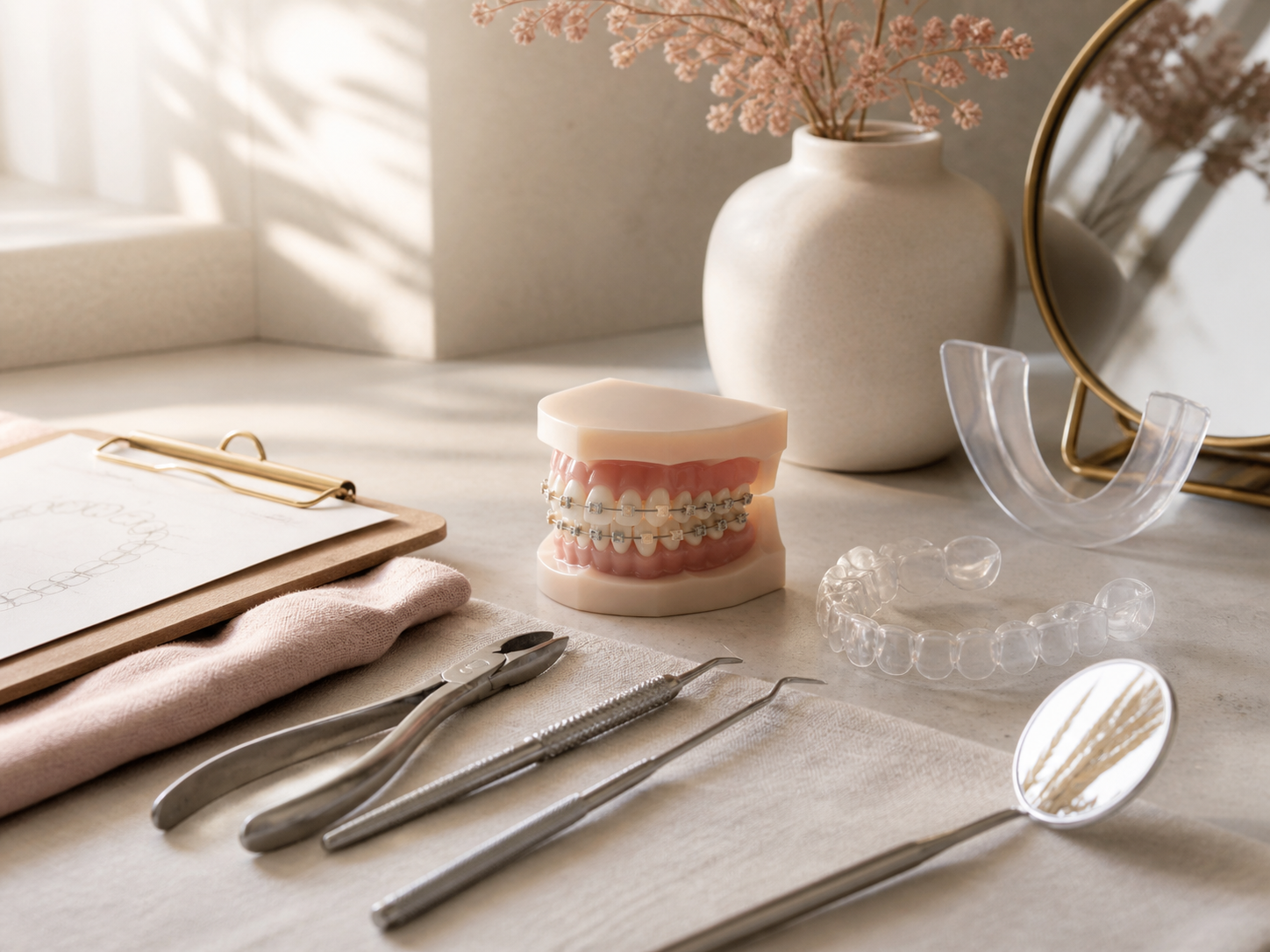Orthodontic workspace with tools