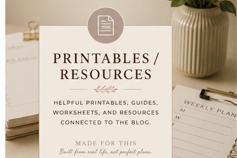 Printables and Resources cover